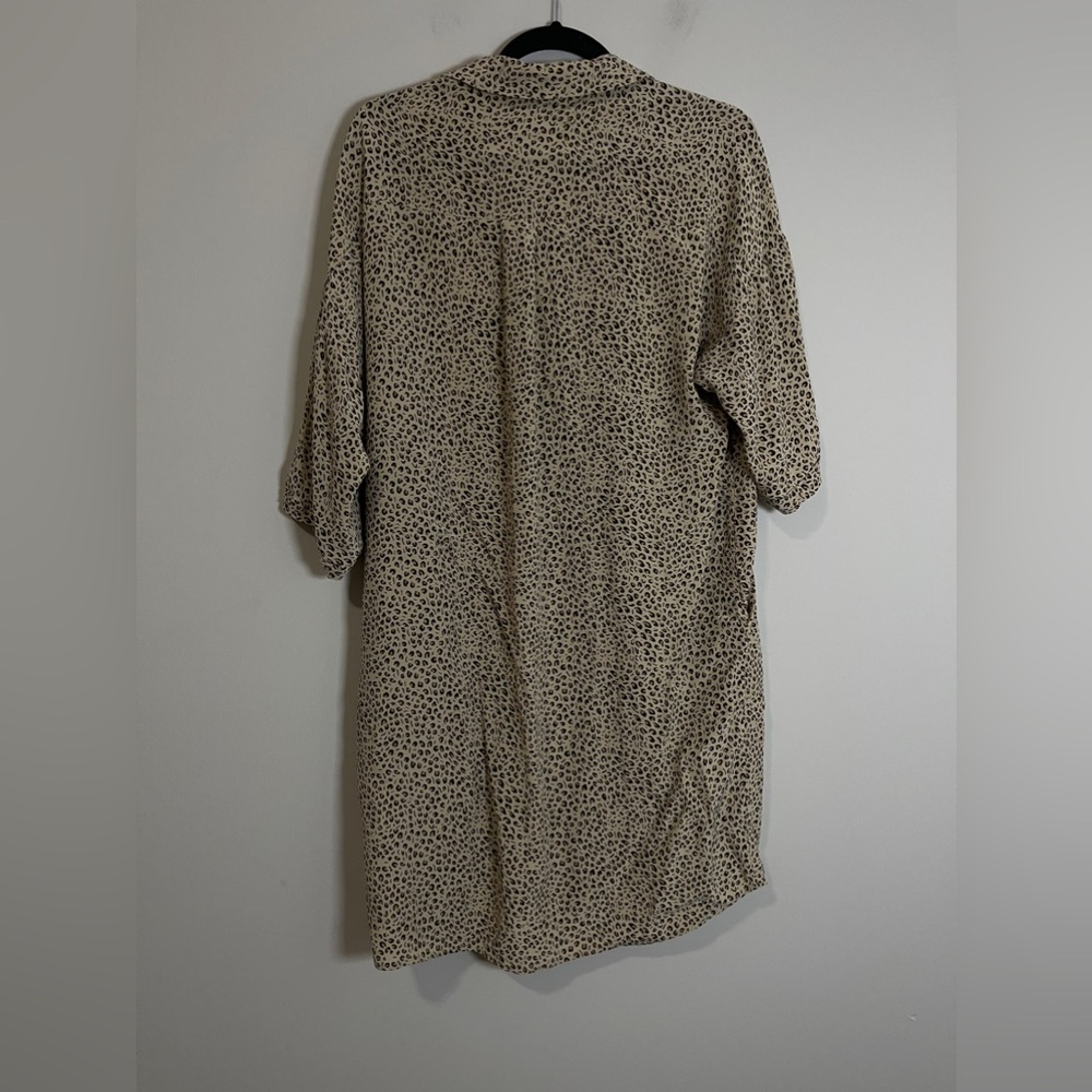 Whistles Womens Dress Size Medium Tan Leopard Print V Neck Short Sleeve Mini - Picture 4 of 10